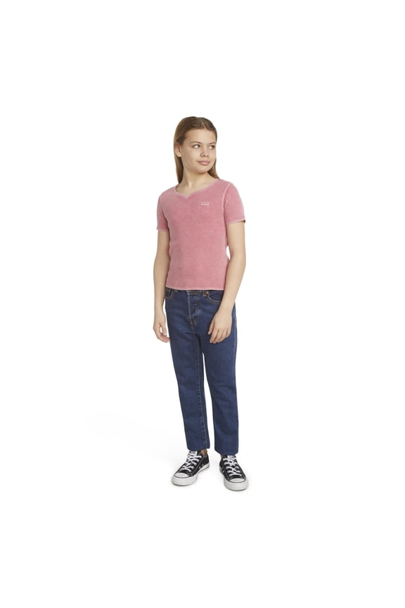 Girls Waffle Short Sleeve Top, Sizes 4-16