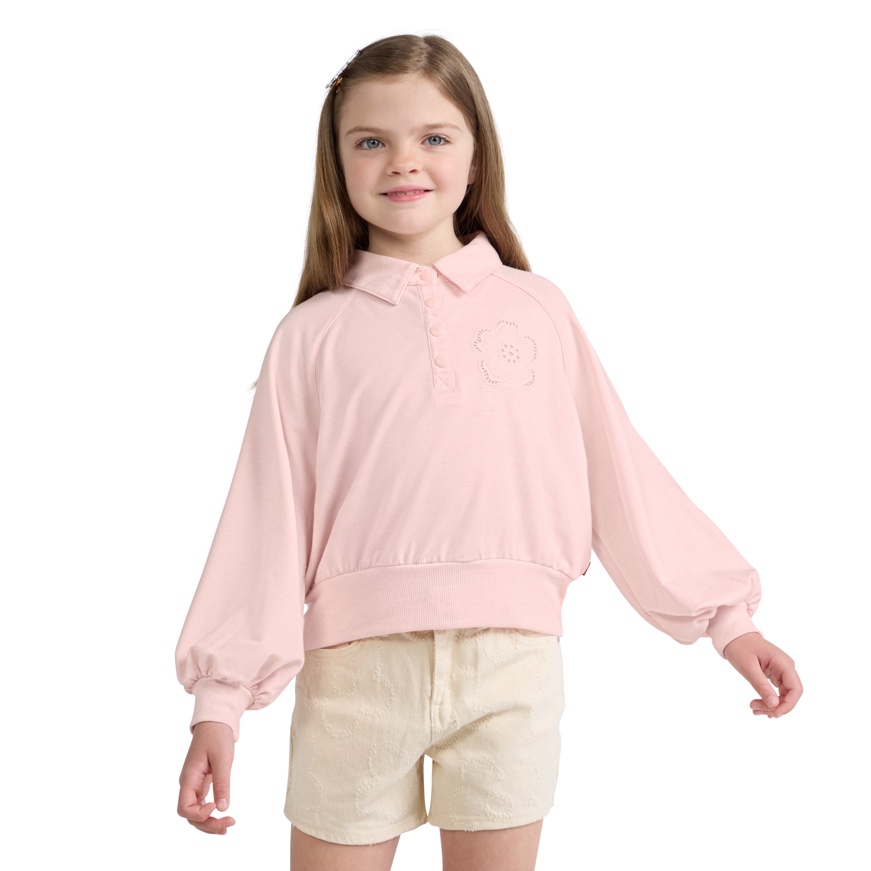 Levi's Girls Long Sleeve Collar Sweatshirt, Sizes 4-16
