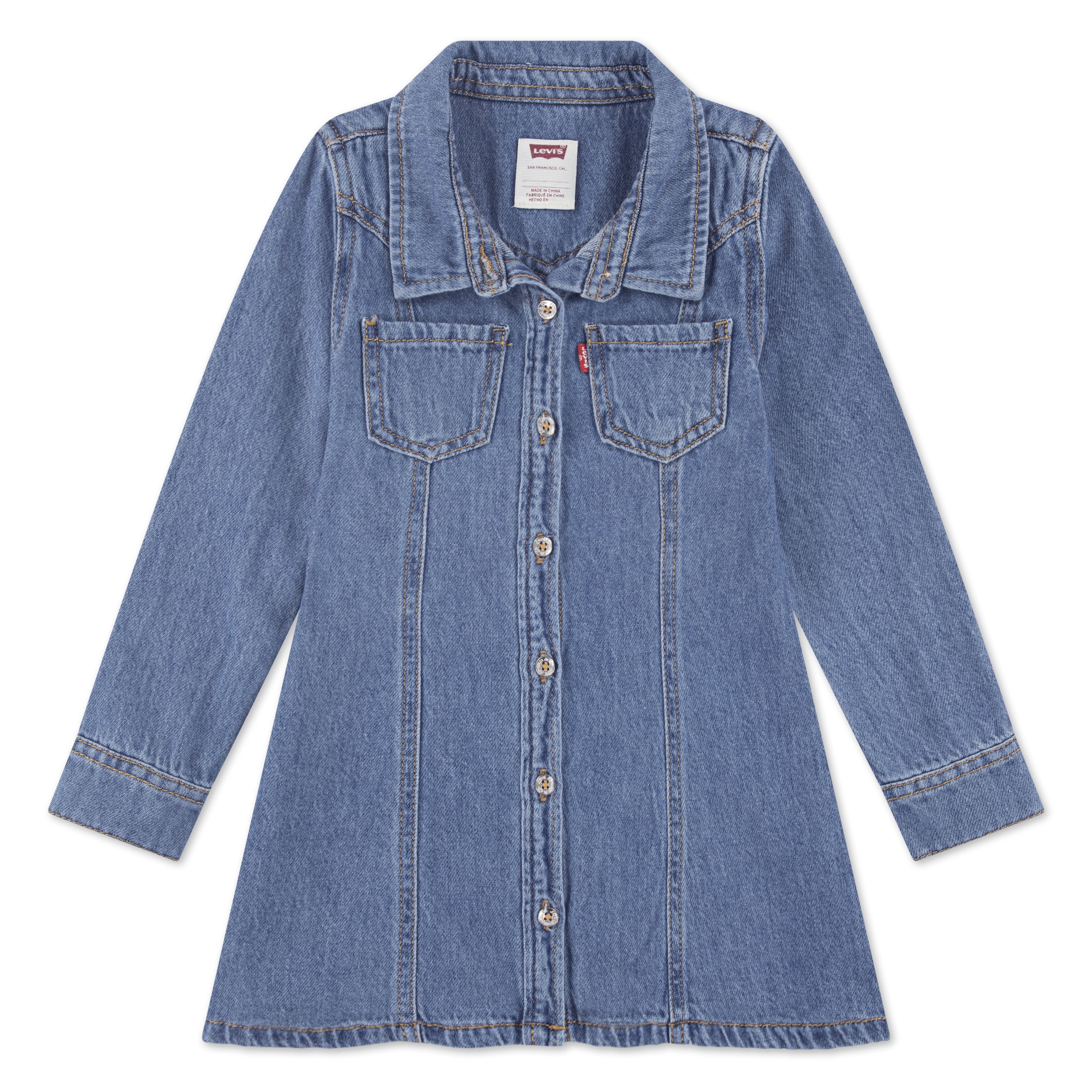 Levi's Girls Western Denim Shirt Dress, Sizes 4-6X
