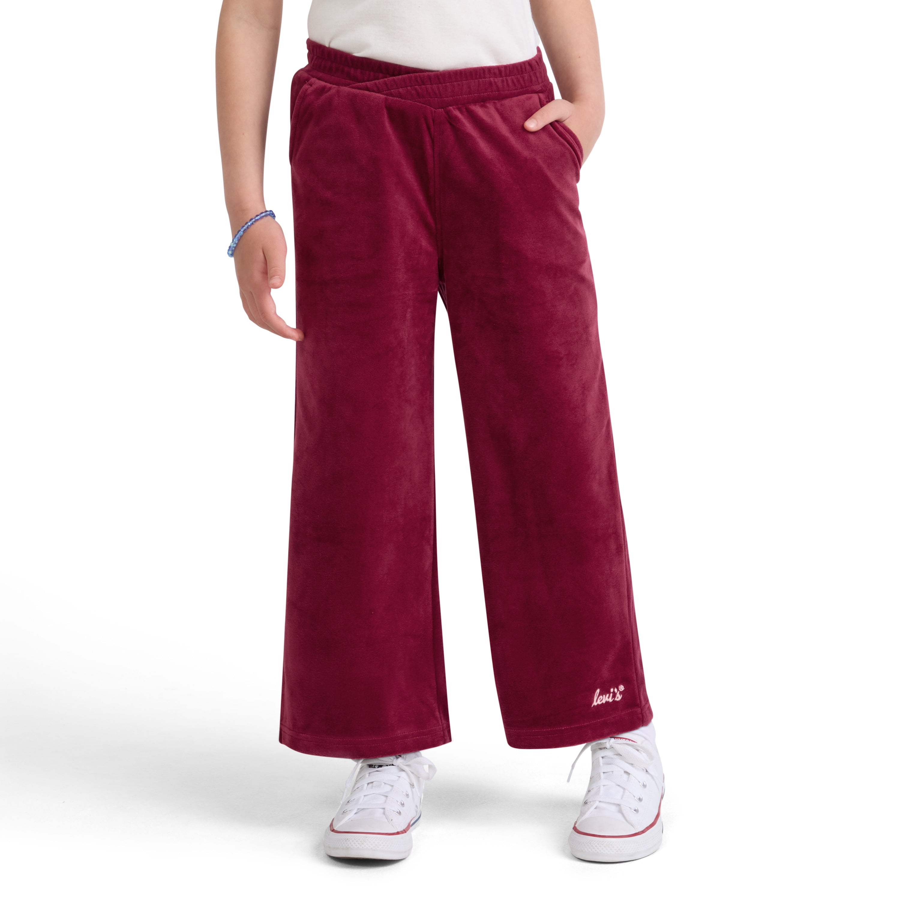 Levi Girls Wide Leg Velour Pant, Size 4-6X