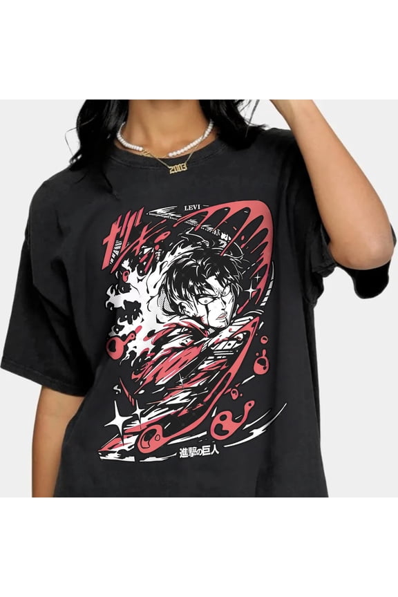 Levi Inspired Anime Graphic T-Shirt – Titan Manga Style Streetwear Shirt, Anime Shirt,Anime Lovers Shirt,Manga Shirt