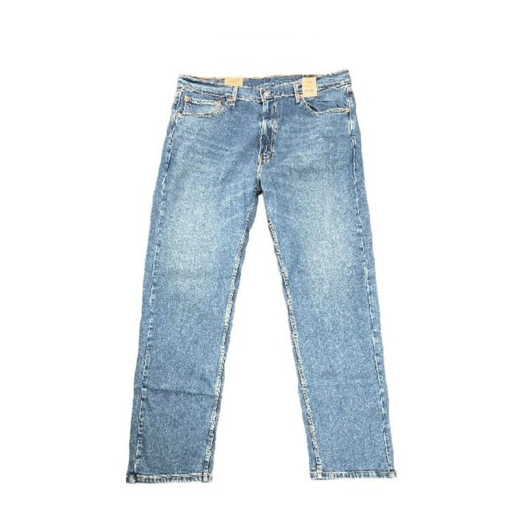 Men's Straight Fit Jeans (34x32, Medium Wash)