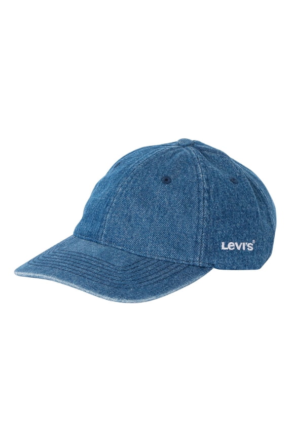 Levi Mens Adjustable Curve Denim Cap ~ Essential Jeans Blue