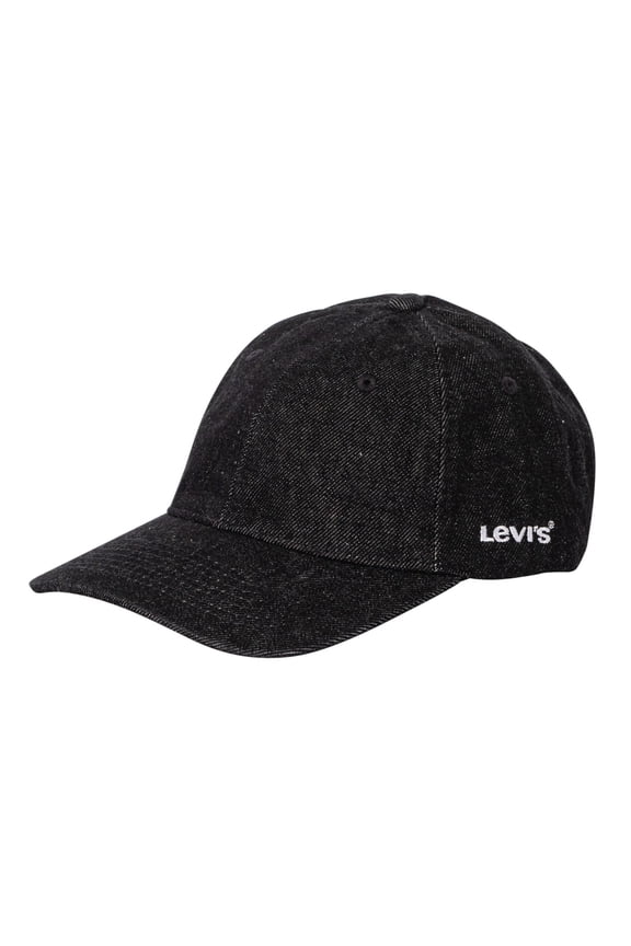 Levi Mens Adjustable Curve Denim Cap ~ Essential Regular Black