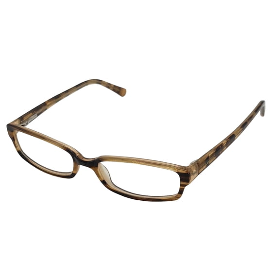 Levi Mens Ophthalmic Plastic Rectangle Eyeglass Frames, Model 546, Brown Crystal, 51mm