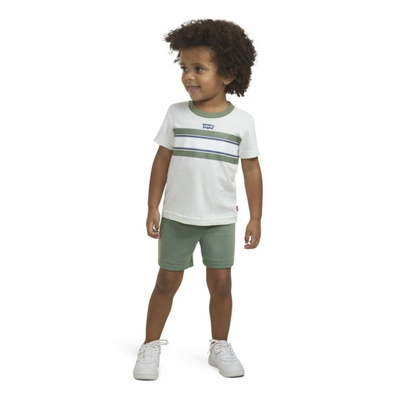 Levi's Boys Chest Stripe Logo Shirt & Short Set, 2T-4T