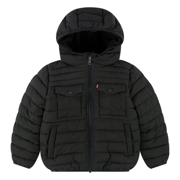Levi's Boys' Heavyweight Puffer Jacket with Hood, Sizes 4-7