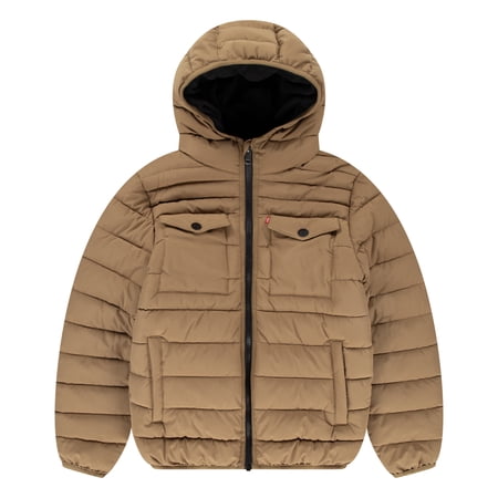 Levi's Boys' Heavyweight Puffer Jacket with Hood, Sizes 8-20