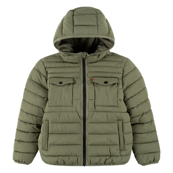 Levi's Boys' Heavyweight Puffer Jacket with Hood, Sizes 8-20