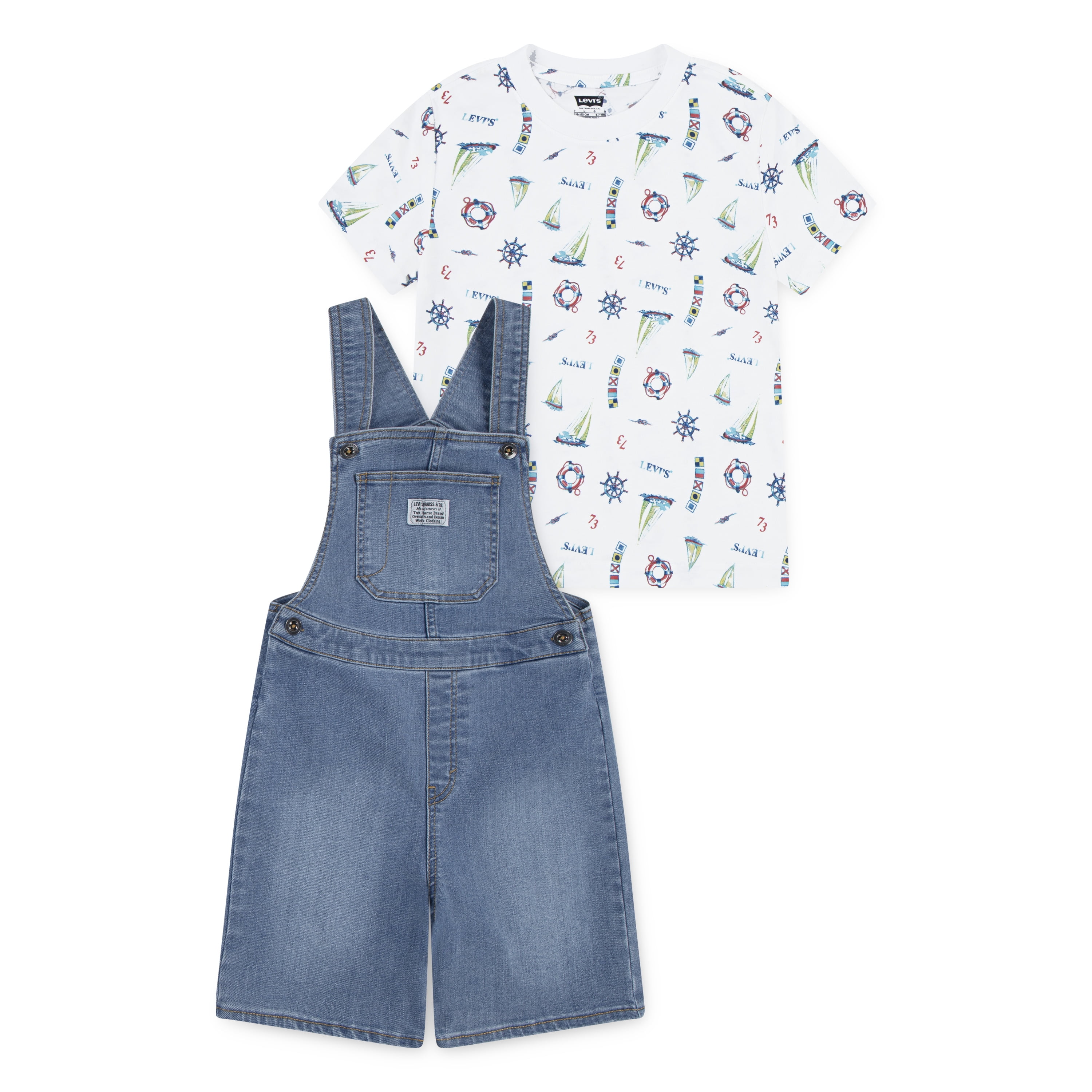 Levi's Boys Sailing Tee Shortall Set, Sizes 4-7