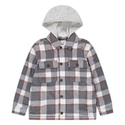 Boys Faux Shearling Lined Hooded Shacket, Sizes 8-20