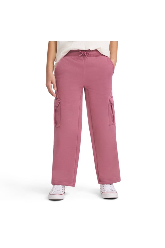 Girls Wide Leg Cargo Fleece Pant, Sizes 7-16