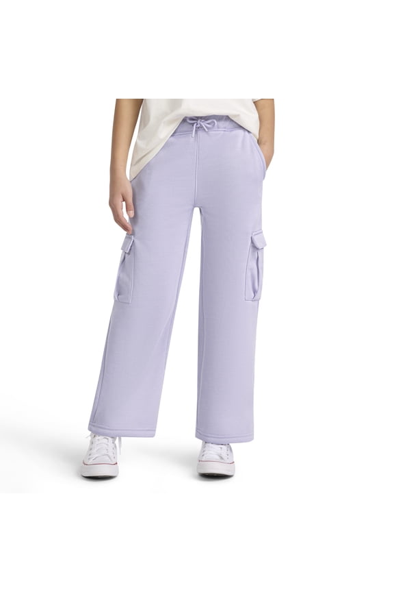 Girls Wide Leg Cargo Fleece Pant, Sizes 7-16