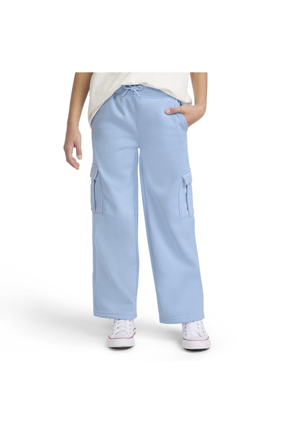 Girls Wide Leg Cargo Fleece Pant, Sizes 7-16