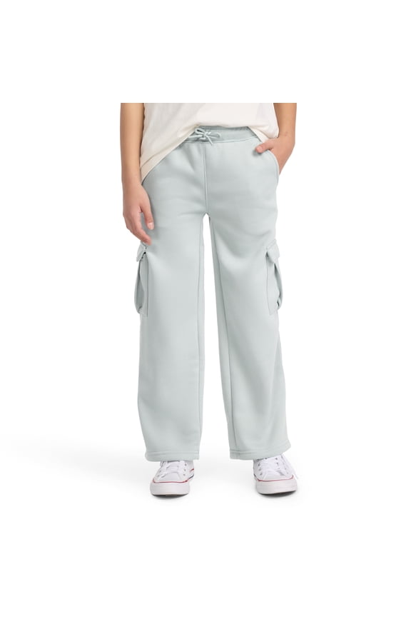 Girls Wide Leg Cargo Fleece Pant, Sizes 7-16
