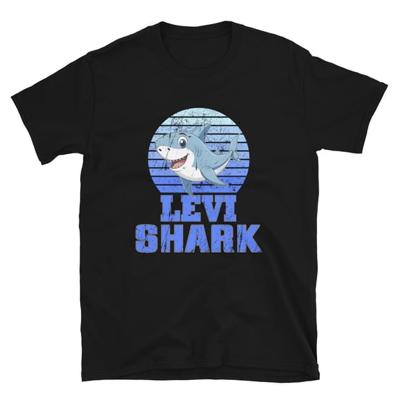 Levi Shark Family Reunion Squad First Last Name (Black, L)