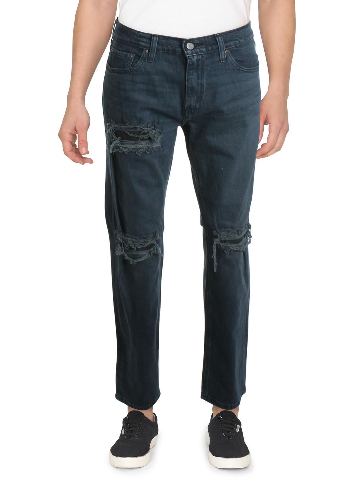 Levi Strauss & Co. Mens 541 Denim Distressed Tapered Leg Jeans Navy 38/