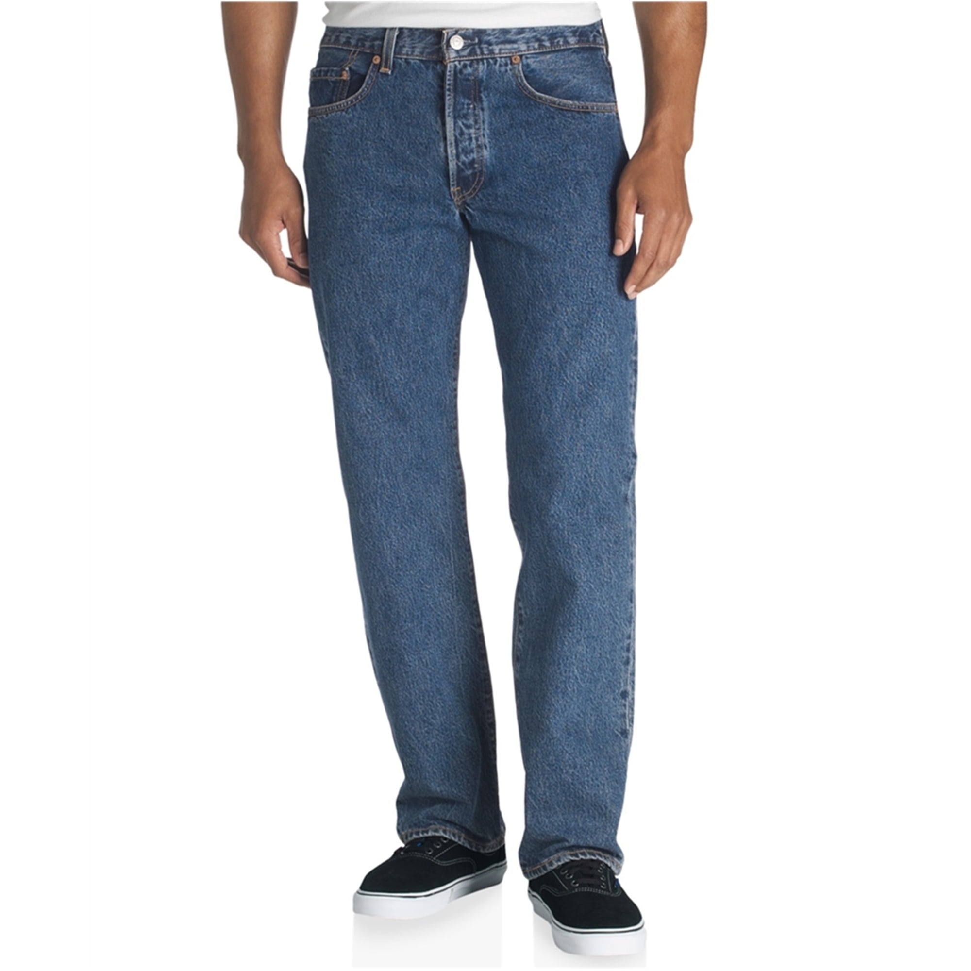 Levi Strauss Mens Original Fit 501 Jeans 38x36 Dark Stonewash