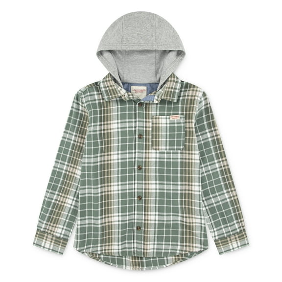 Levi Strauss Signature Boys Hooded Plaid Flannel, Sizes 4-18
