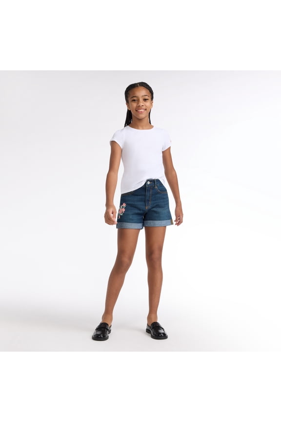 Girls High Rise Mom Denim Shorts, Sizes 5-18