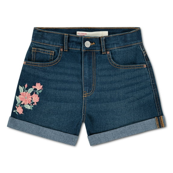 Levi Strauss Signature Girls High Rise Mom Denim Shorts