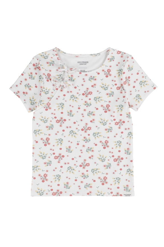 Girl Short Sleeve Bow Top, Sizes 4-16