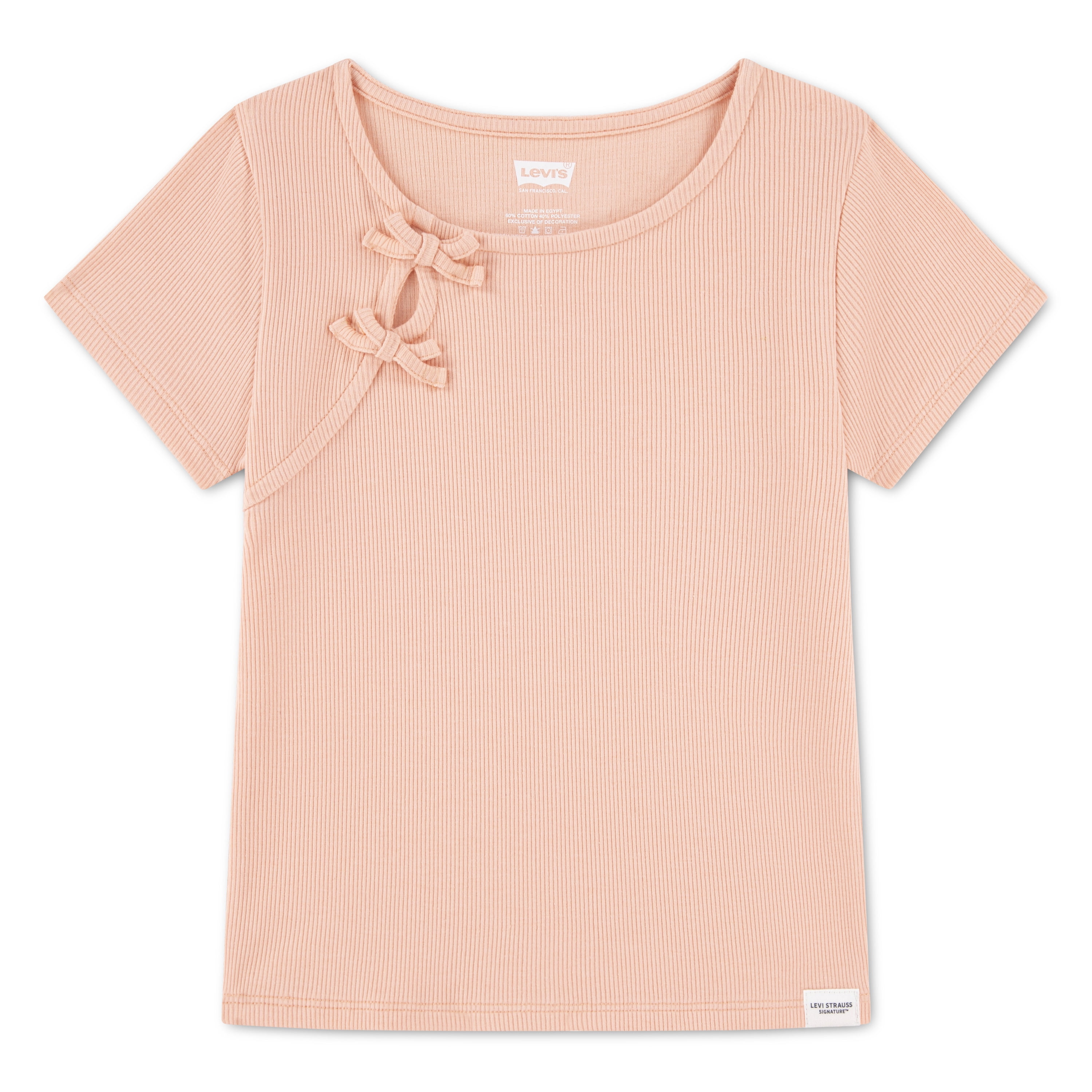 Levi Strauss Signature Girls Short Sleeve Bow Top, Sizes 4-16