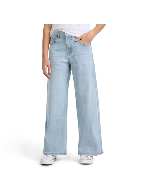 Girls' Baggy Straight Leg Jeans, Sizes 2T-18