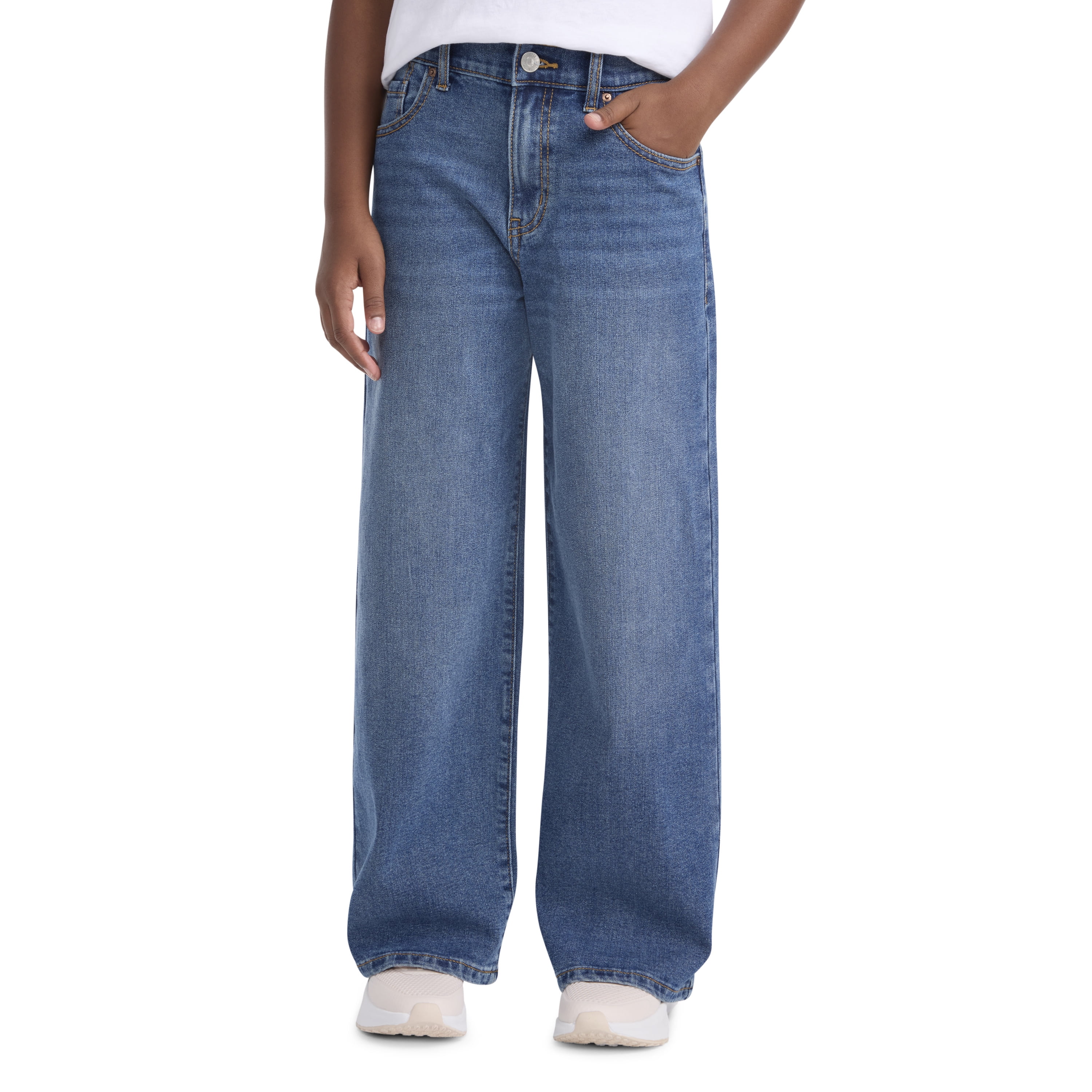 Levi Strauss Signature Girls' Baggy Wide Leg Jeans, Sizes 2T-18