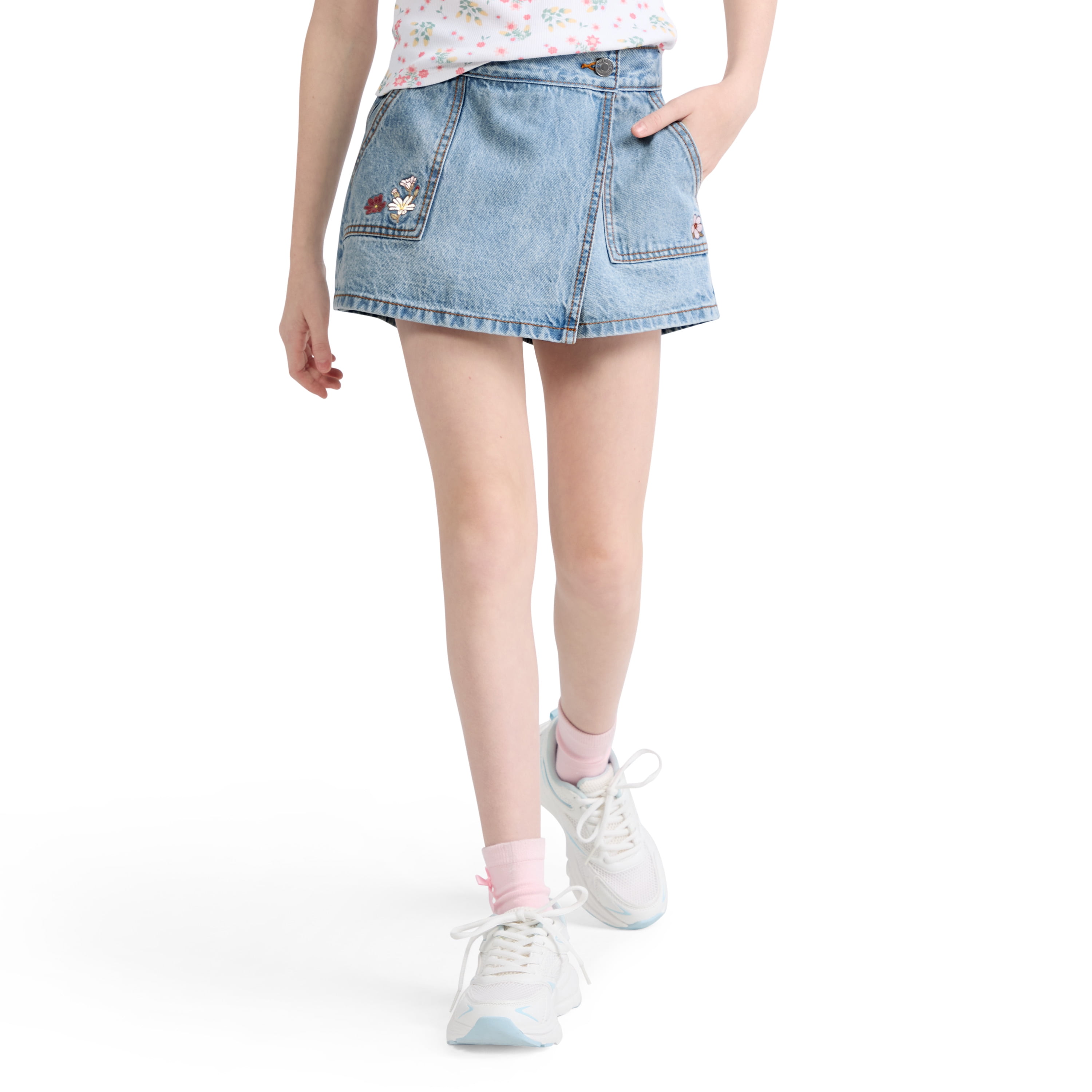 Levi Strauss Signature Girls Denim Utility Skort, Size 5-18