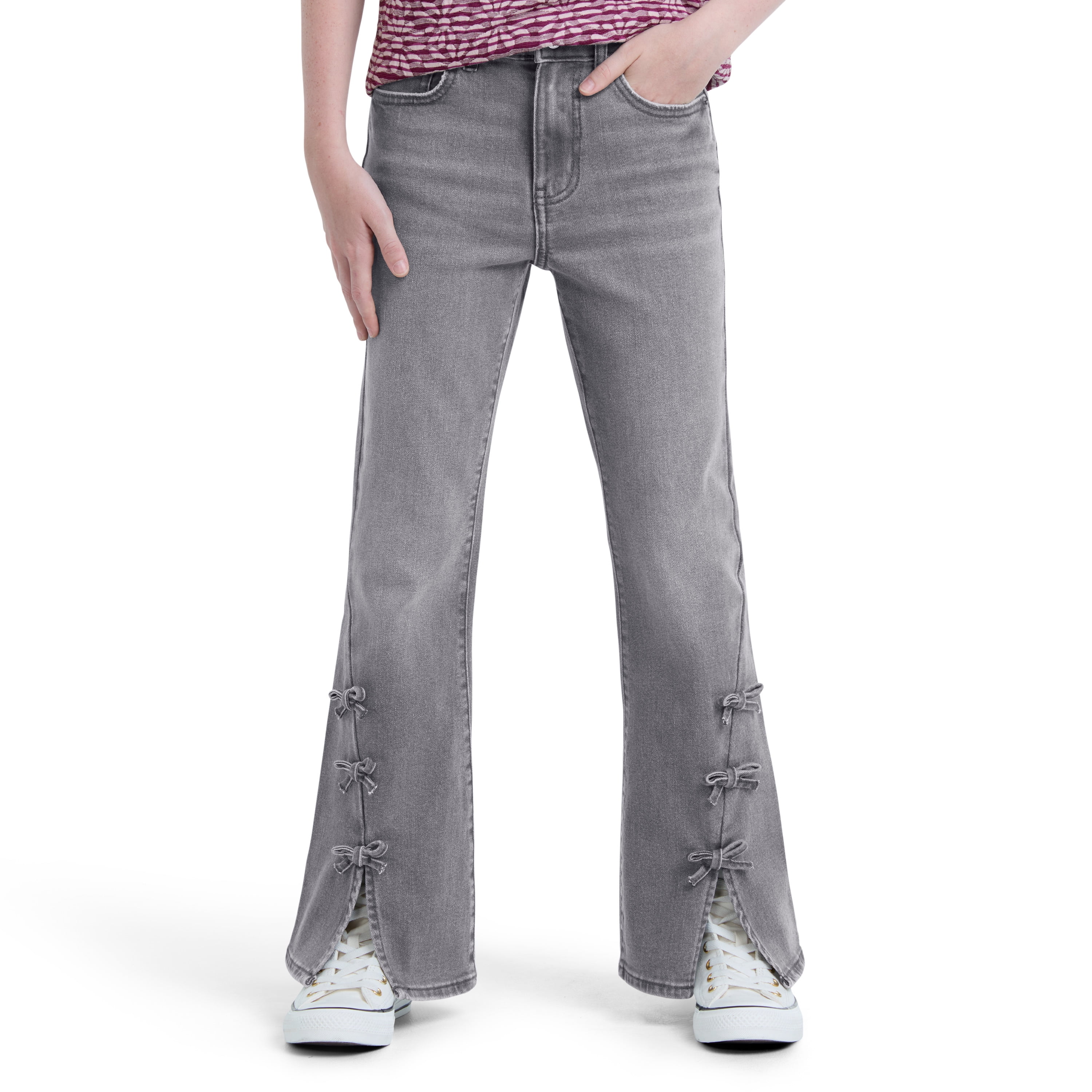 Levi Strauss Signature Girls Seamed Flare with Bows Jeans, Sizes 5-18