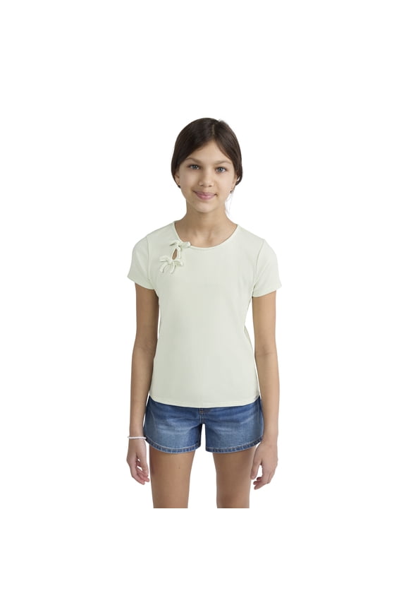 Girls Short Sleeve Bow Top, Sizes 4-16