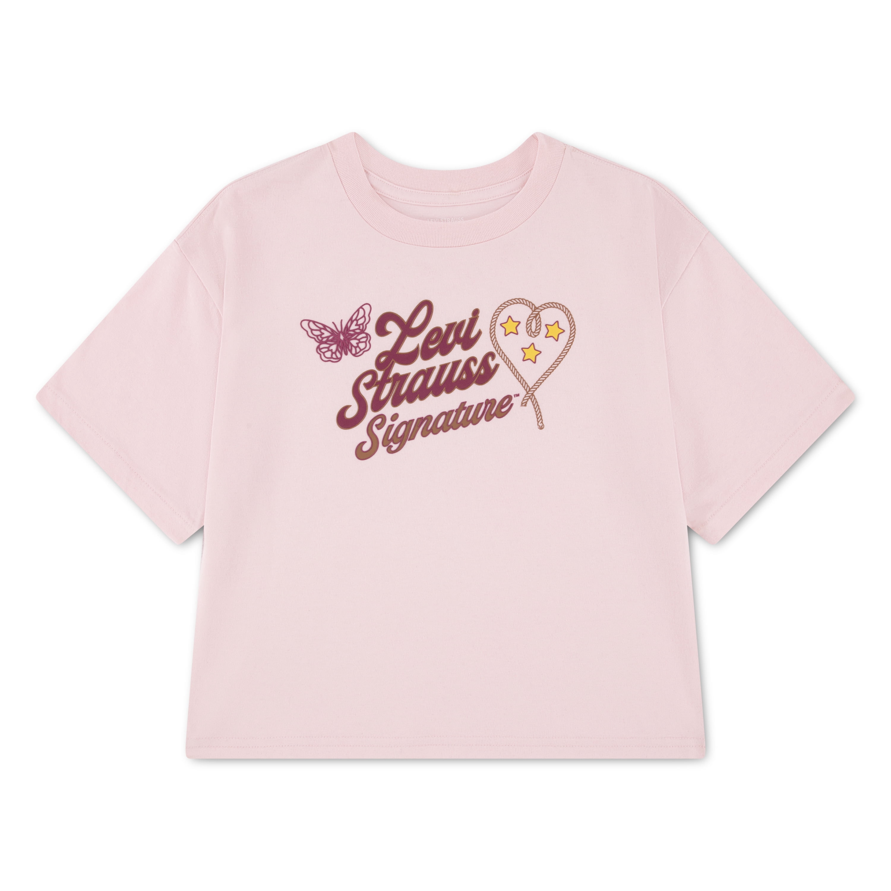 Levi Strauss Signature Girls Short Sleeve Graphic Tee, Size 4-16