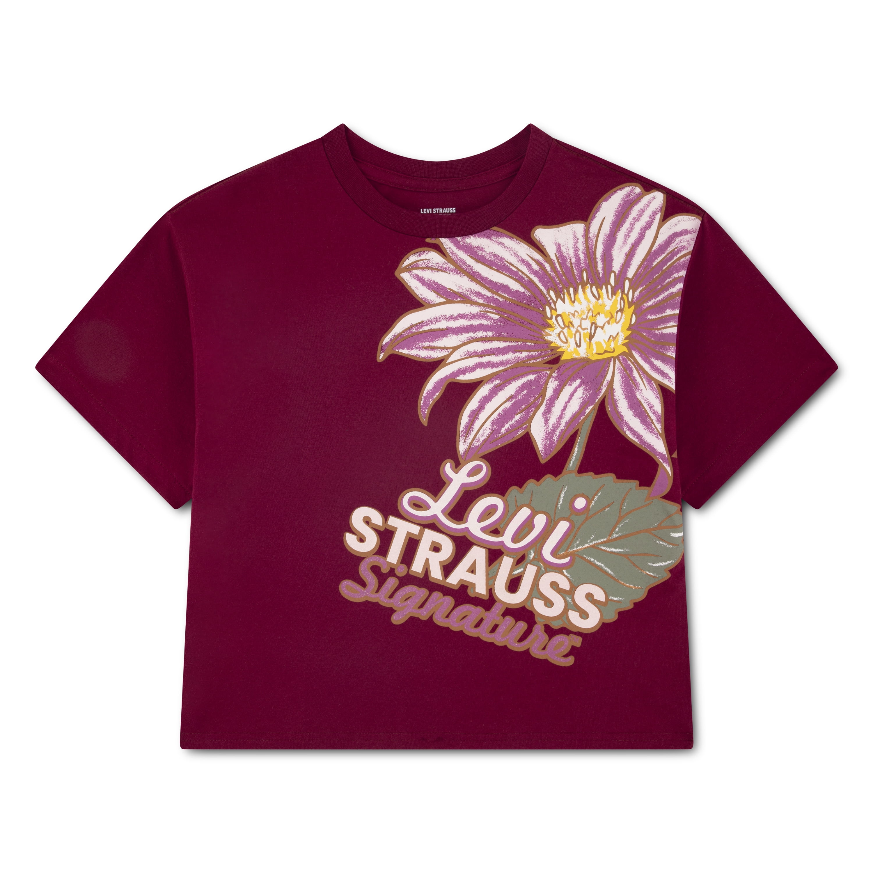 Levi Strauss Signature Girls Short Sleeve Graphic Tee, Size 4-16