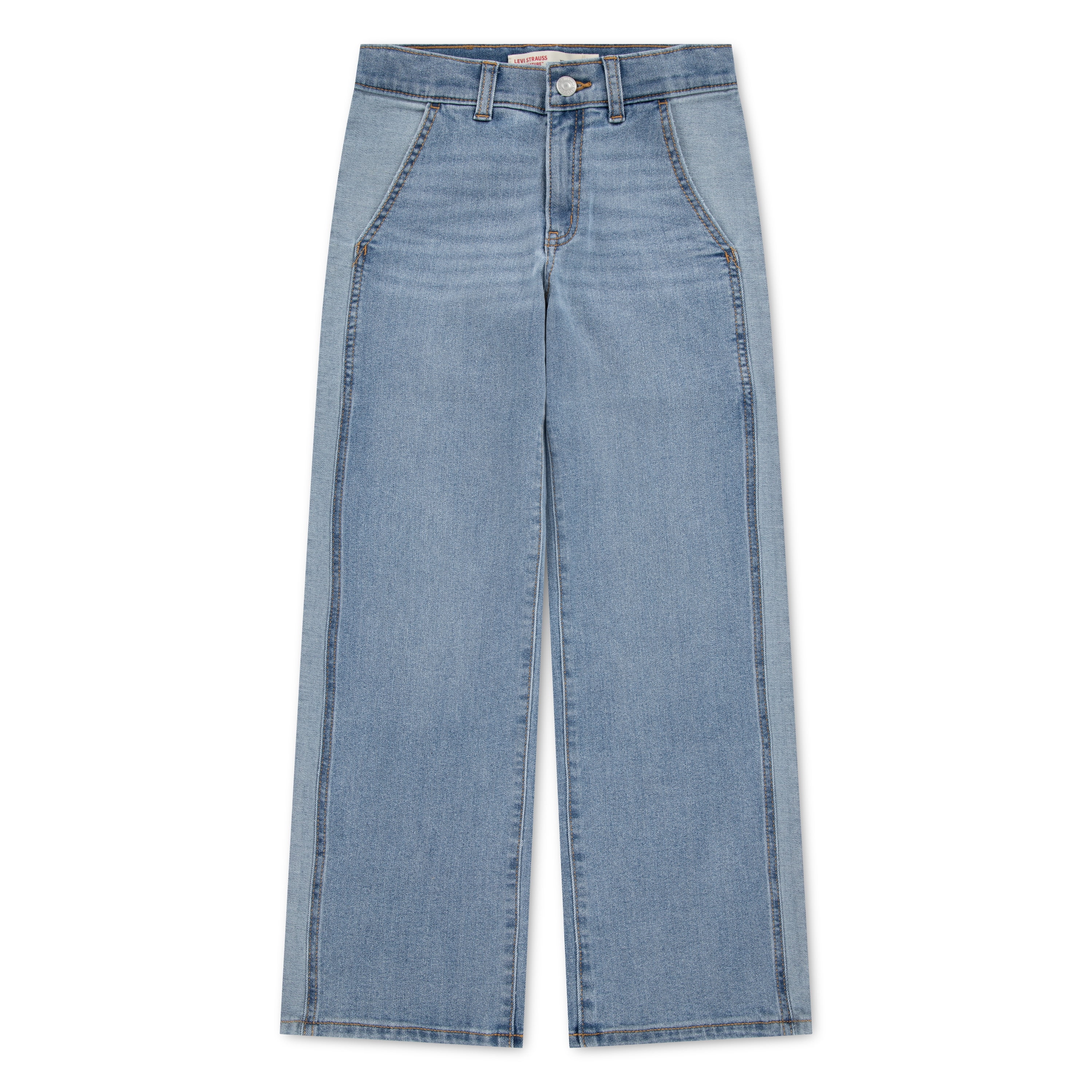 Levi Strauss Signature Girls Two-Tone Wide Leg Jean, Size 5-18