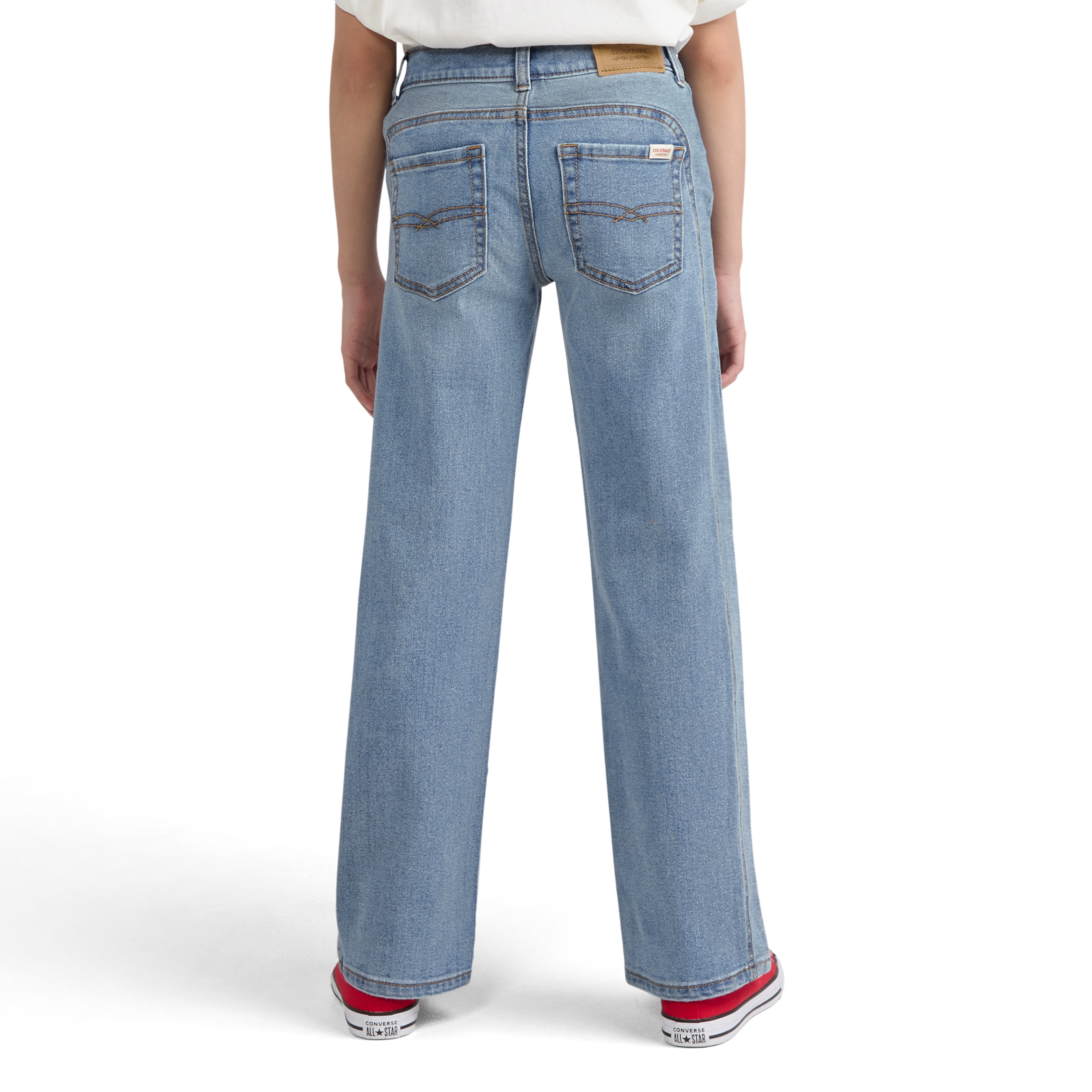 Levi Strauss Signature Girls Two-Tone Wide Leg Jean, Size 5-18
