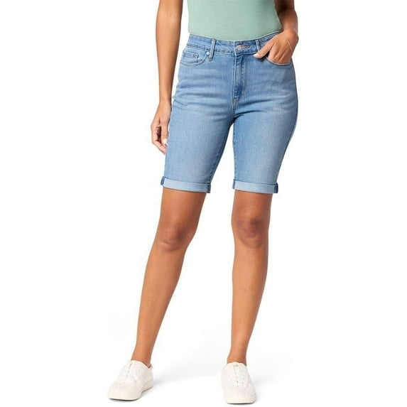 Levi Strauss Signature Gold Women's Mid-Rise Bermuda Shorts (Available in Plus Size), (New) Space Ice, 2
