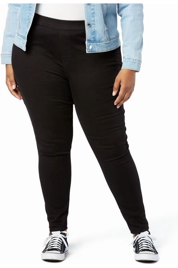 Gold Women's Totally Shaping Pull-on Skinny Jeans Mid-Rise Stretch Denim (Available in Plus Size), Noir, 28 Medium