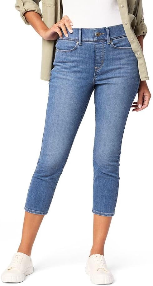 Levi's Women's Totally Shaping Ultimate Pull-On Ankle Straight Jeans – Super Stretch, Tummy Control Panel - View #2