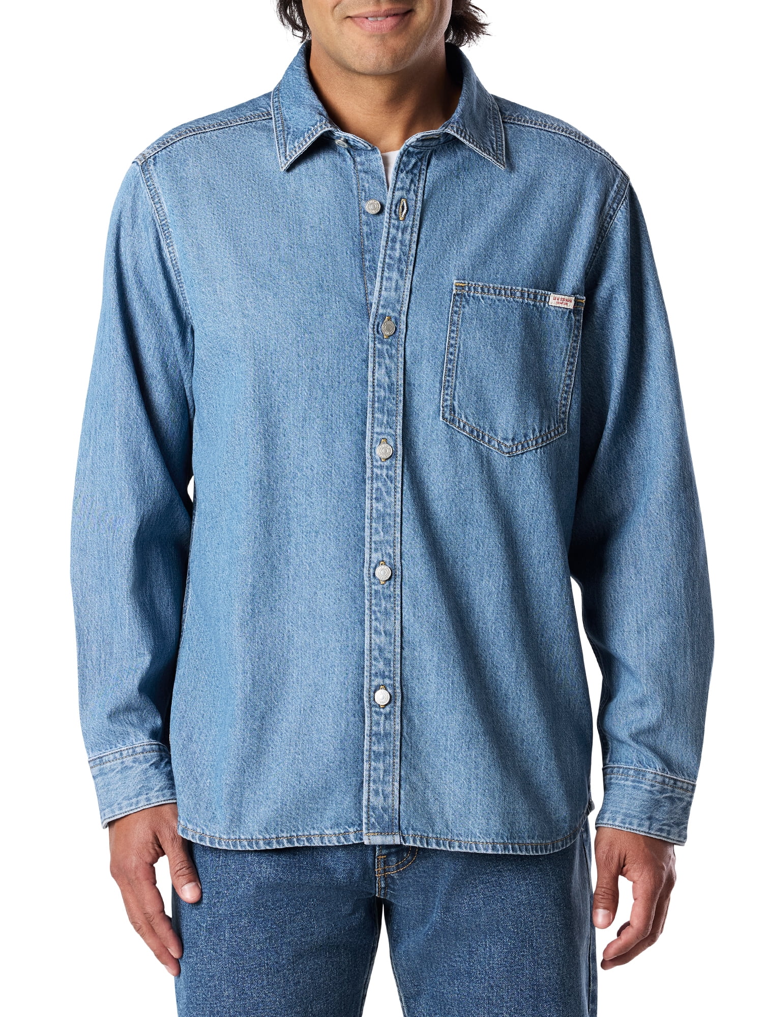 Levi Strauss Signature Men's and Big and Tall Original Denim Shirt, S-2XL