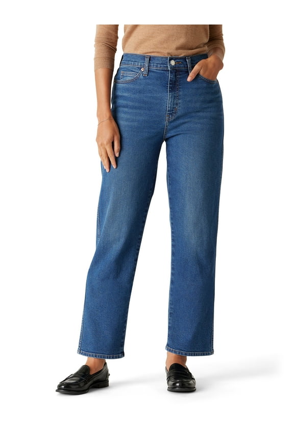 Women's and Women's Plus High Rise Straight Jean, Sizes 2-28