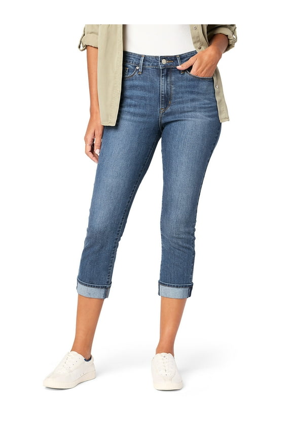 Women's and Women's Plus Mid Rise Capri Jeans, Sizes 2-28