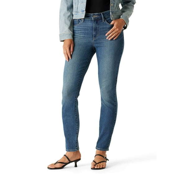 Levi Strauss Signature Women's Mid Rise Skinny Jeans, Tummy-Smoothing Pannel, Inseams: 27", 29", 31", Sizes 2-20