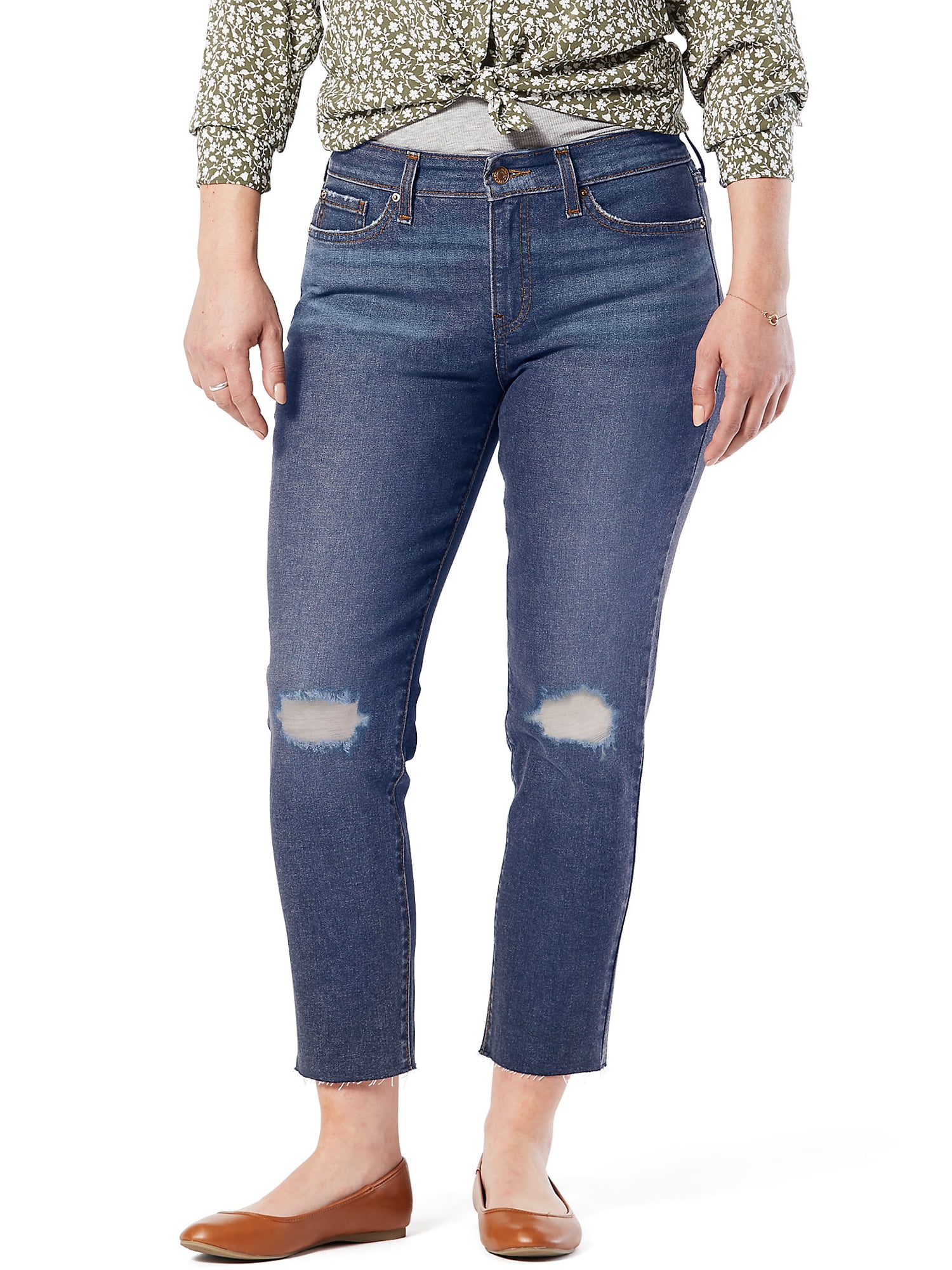 Levi Strauss Signature Women's Mid Rise Slim Fit Boyfriend Jeans, Sizes 0-22
