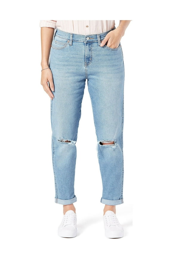 Women's Mid Rise Slim Fit Boyfriend Jeans, Sizes 0-22