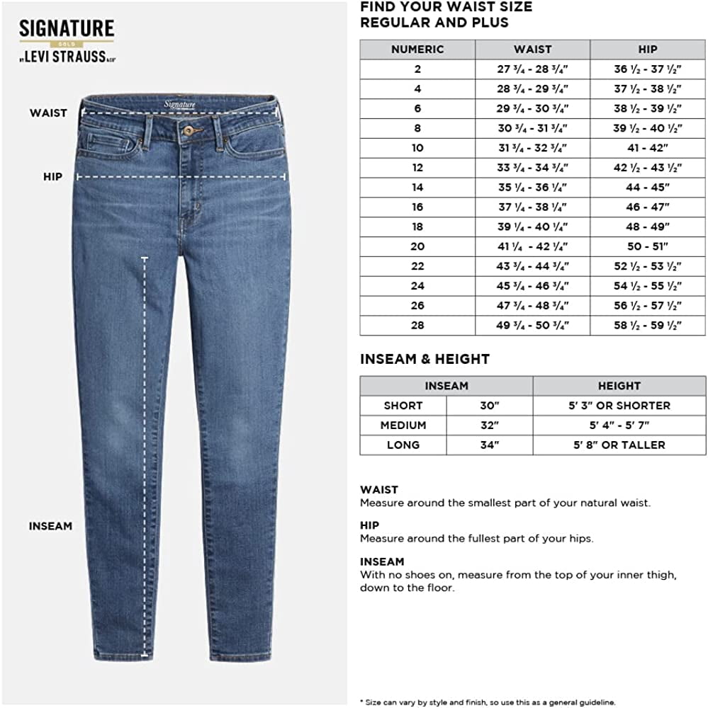 Levi Strauss Signature Women's Pull-On Skinny Poly-Cotton Jeans (Size 18)