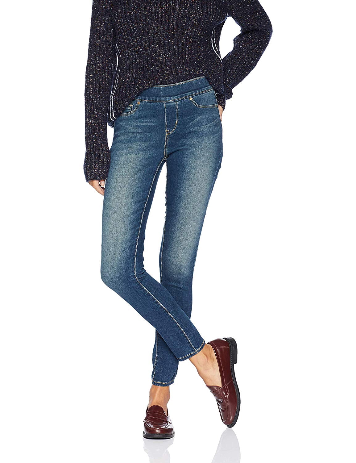 Levi Strauss Signature Women's Totally Shaping Pull On Skinny Jeans, Size 14 US