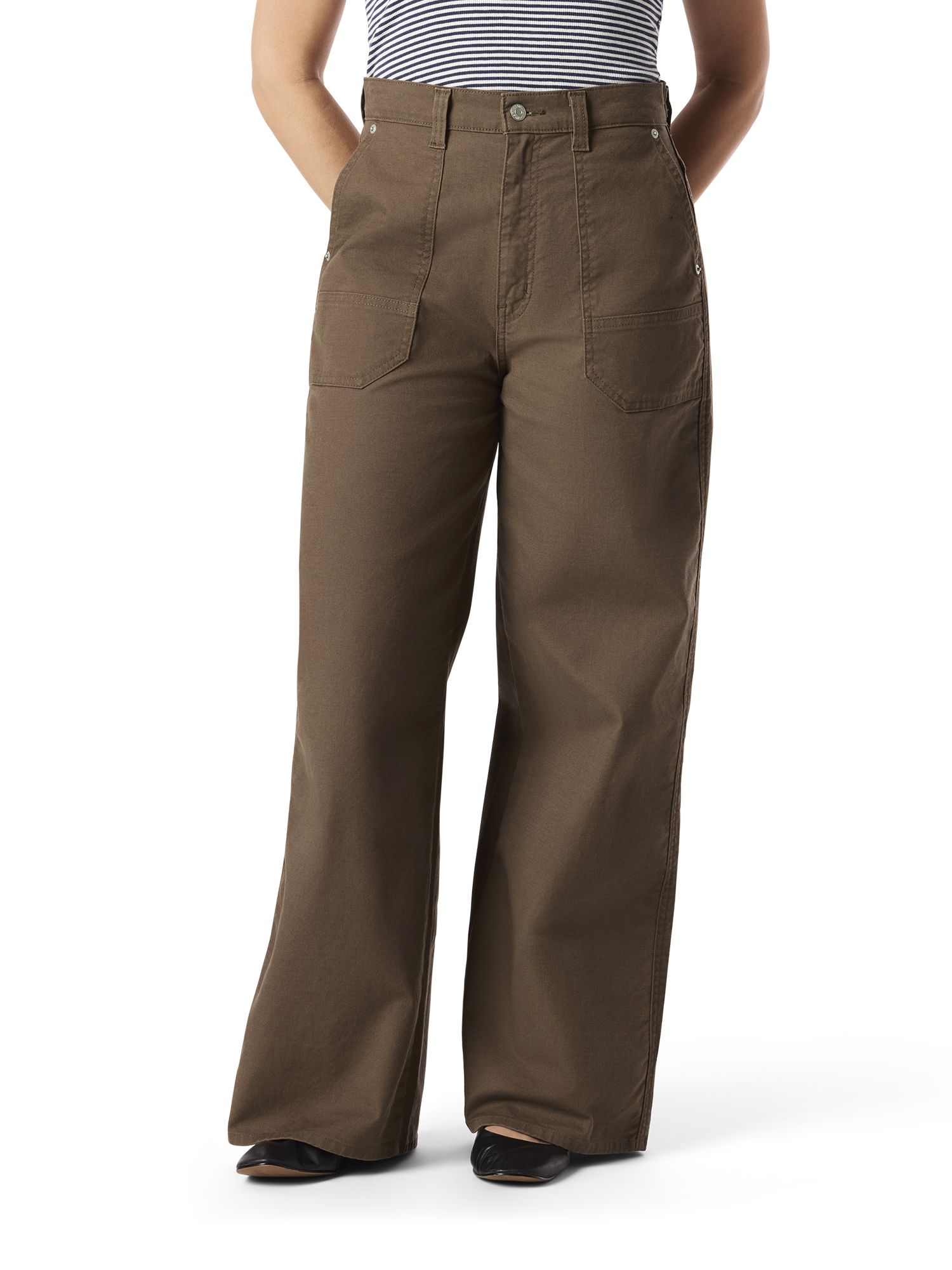 Jeans Cargo Sueltos de Cintura Ajustable Vintage para Mujer