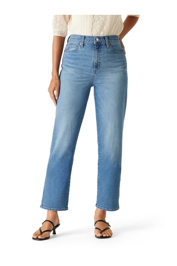 Women's and Women's Plus High Rise Straight Jean, Sizes 2-28