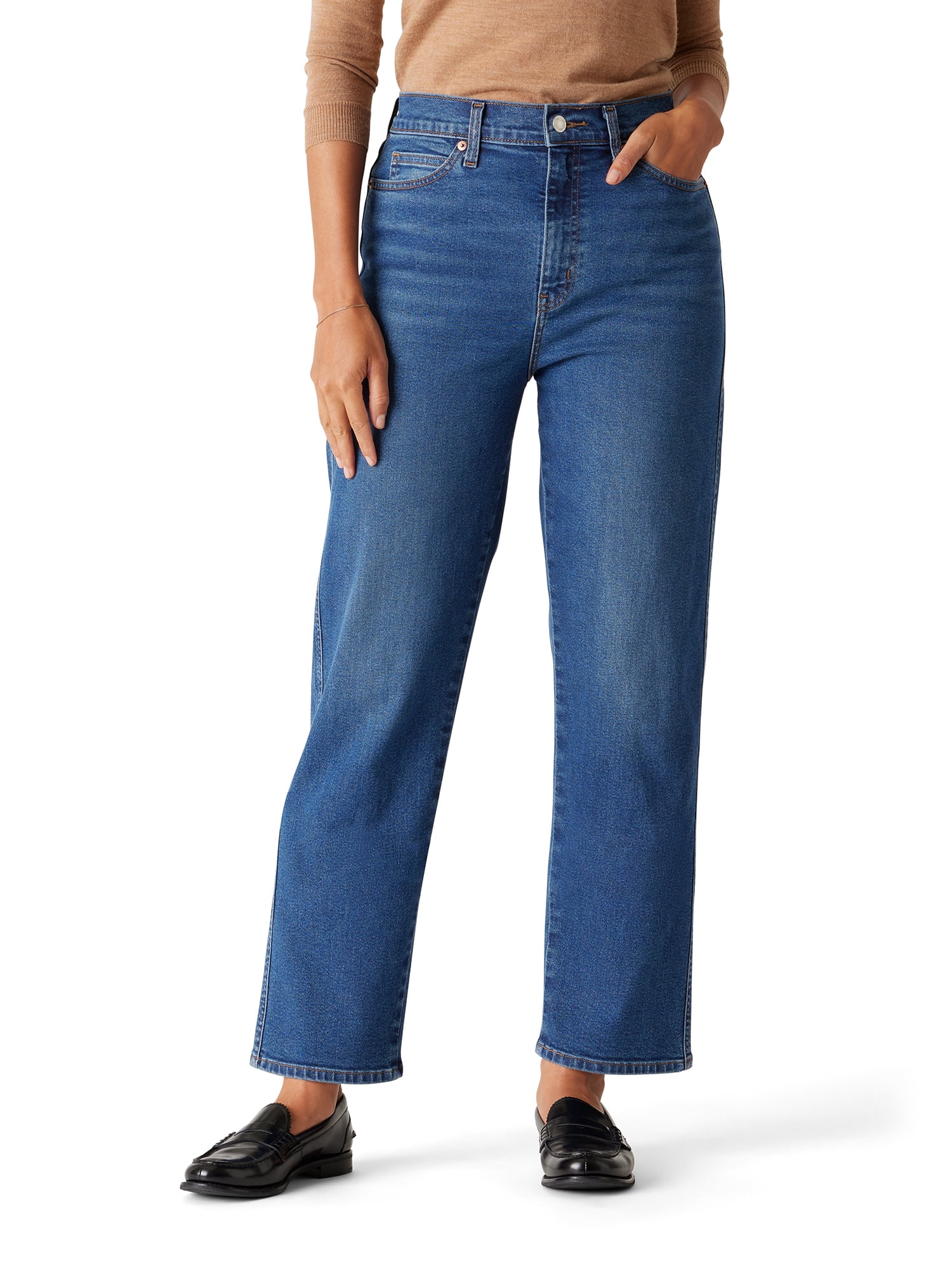 Women's Luxe High Rise Vintage Stretch Straight Jeans